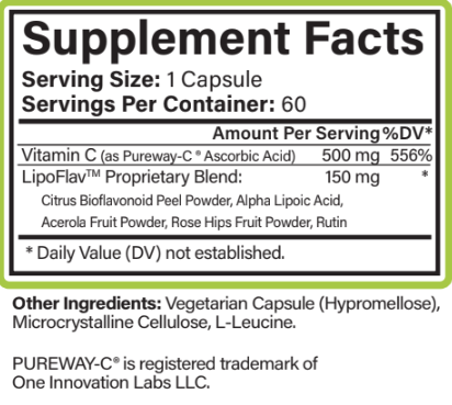 Active C Supplement Fact Panel Image